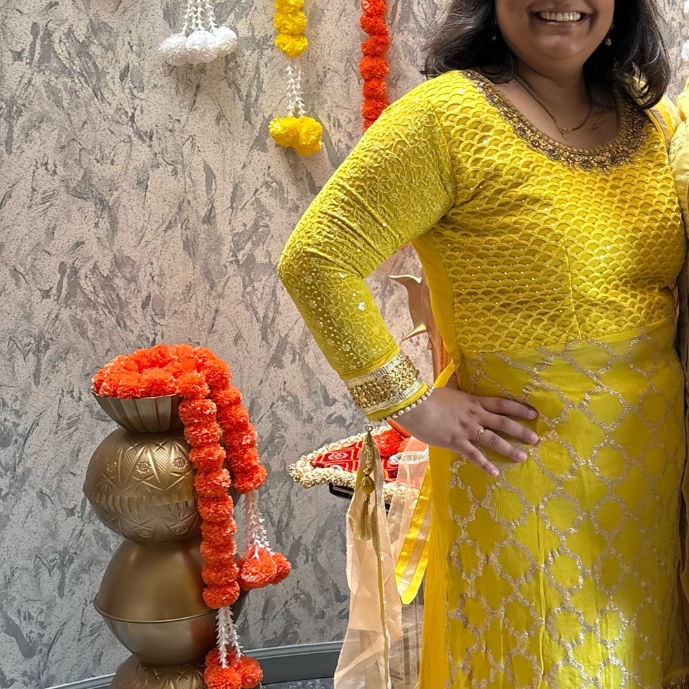 Vibrant Yellow Embroidered Dress